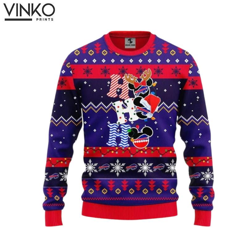 Buffallo Billss HoHoHo Mickey Party Ugly Christmas Sweater