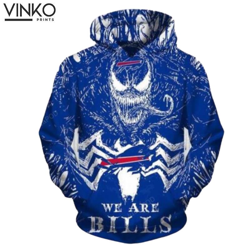 Buffalo Bills Nfl Venom Movie Skull We Are Bills Men And Women Buffalo Bills Nfl Buffalo Bills Hoodie