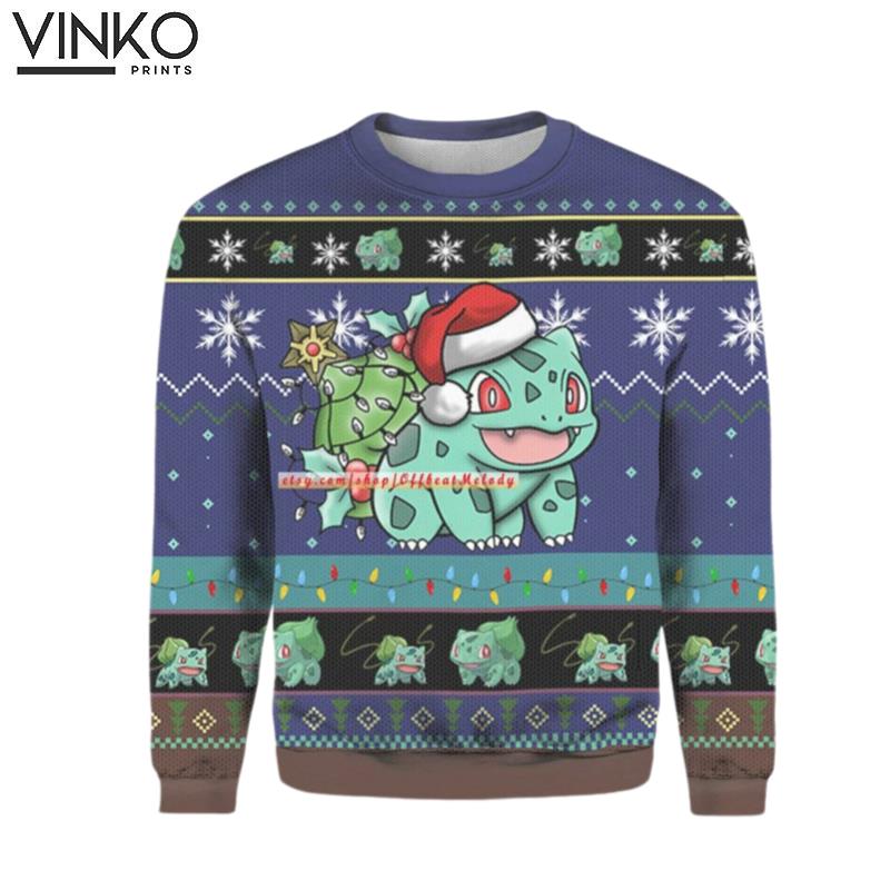 Bulbasaur Merry 3D Ugly Christmas Sweater