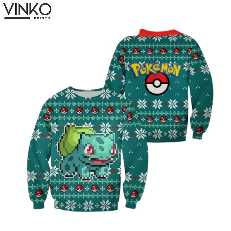 Bulbasaur PKM 3D Ugly Christmas Sweater