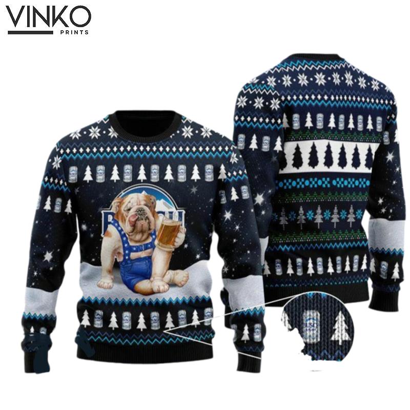 Bulldog Drink Light Beer Beer Ugly Christmas Sweater