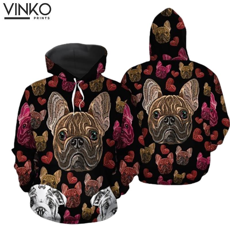 Bulldog Embroidery Hoodie