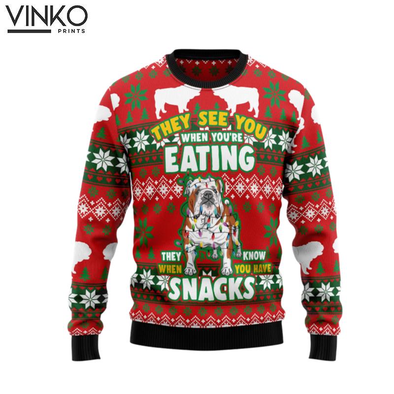 Bulldog Snacks G51026 Ugly Christmas Sweater