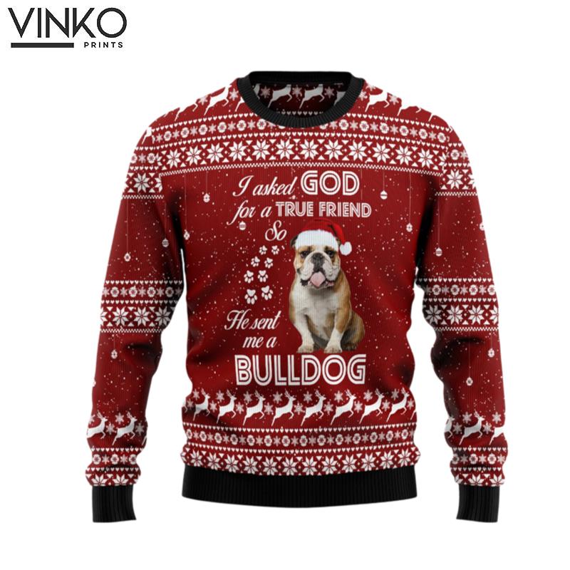 Bulldog True Friend TG5113 Ugly Christmas Sweater