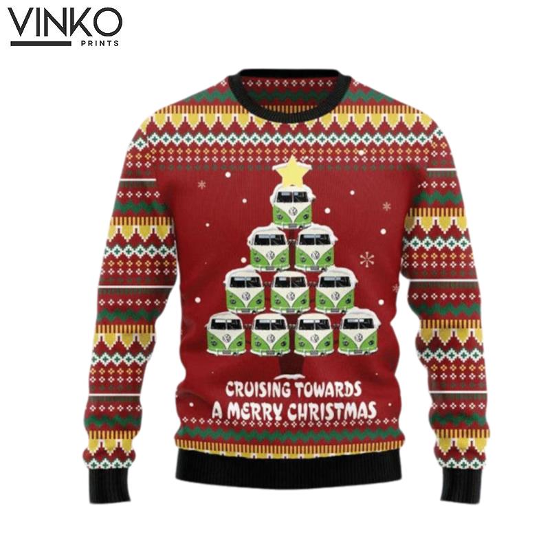 Bus Tree Adult Ugly Christmas Sweater