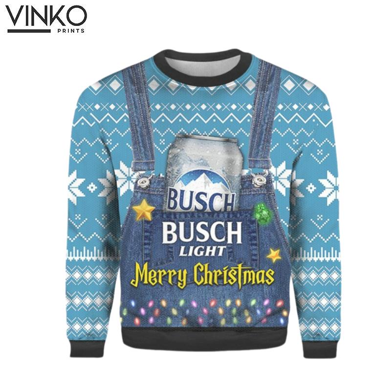 Busch Beer Merry All Over Print Ugly Christmas Sweater