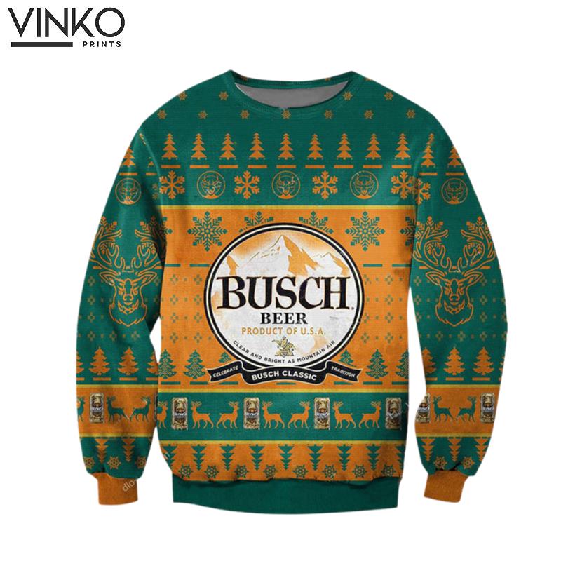 Busch Classic Beer USA Christmas Ugly Christmas Sweater