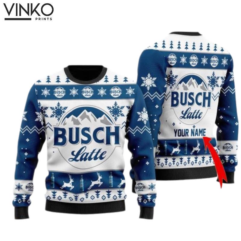 Busch Latte Custom Ugly Christmas Sweater