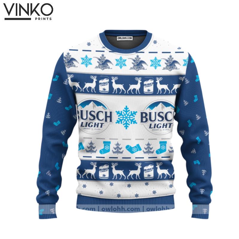 Busch Light 3D Print Ugly Christmas Sweater