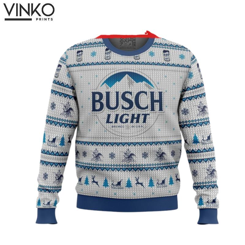 Busch Lights Ugly Knitted Ugly Christmas Sweater