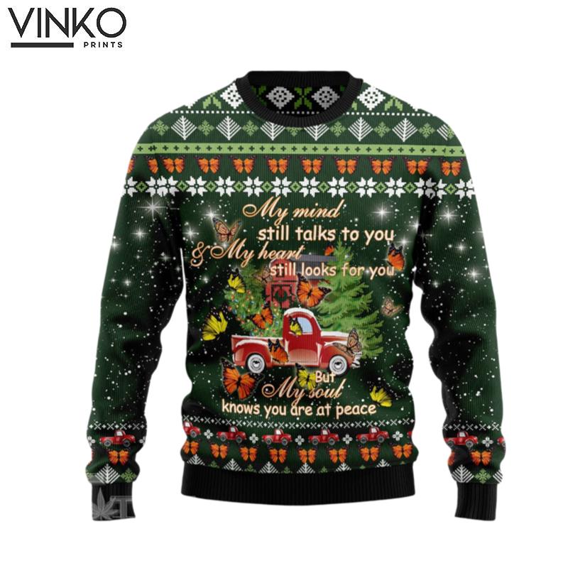 Butterfly Christmas Season My Mind Ugly Christmas Sweater