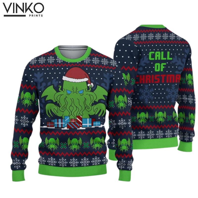 Call Of Cthulhu 3D Ugly Christmas Sweater