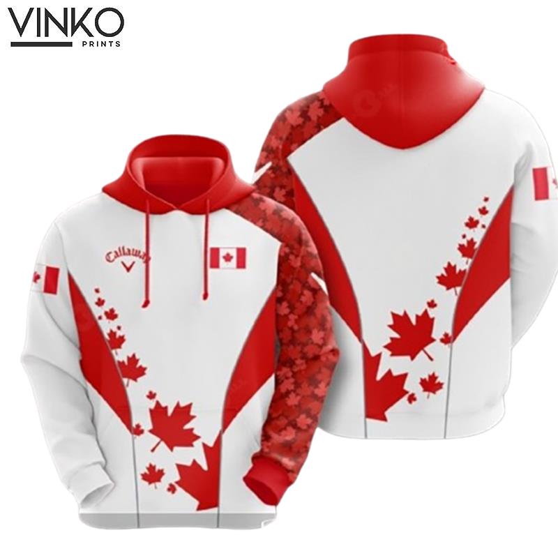 Callaway X Canada Flag Premium Mix Red Black Style Hoodie