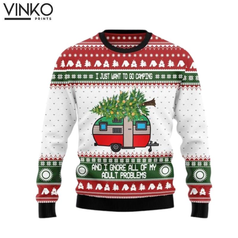 Camping Adult Ugly Christmas Sweater