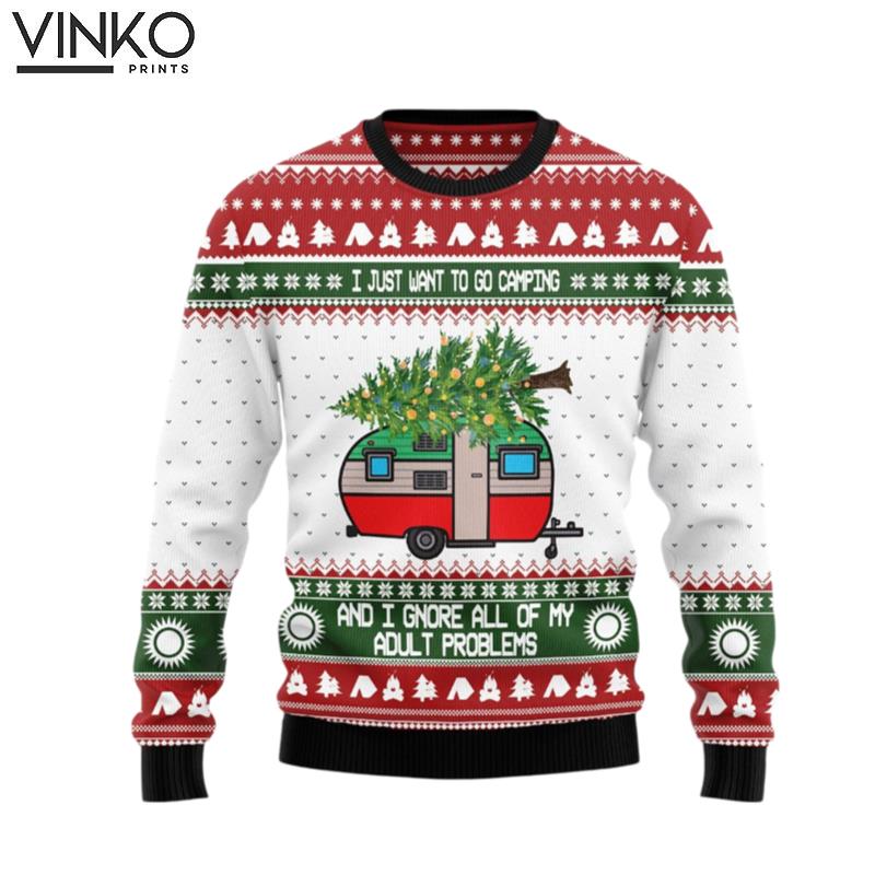 Camping Christmas Adult Ugly Christmas Sweater