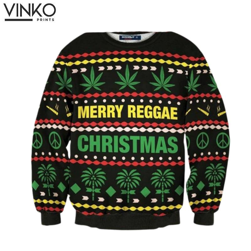 Canabis Merry Reggae 3D funny Ugly Christmas Sweater