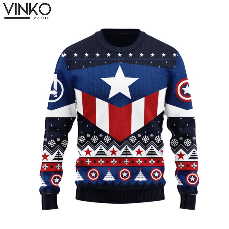 Captain America 1 Ugly Christmas Sweater