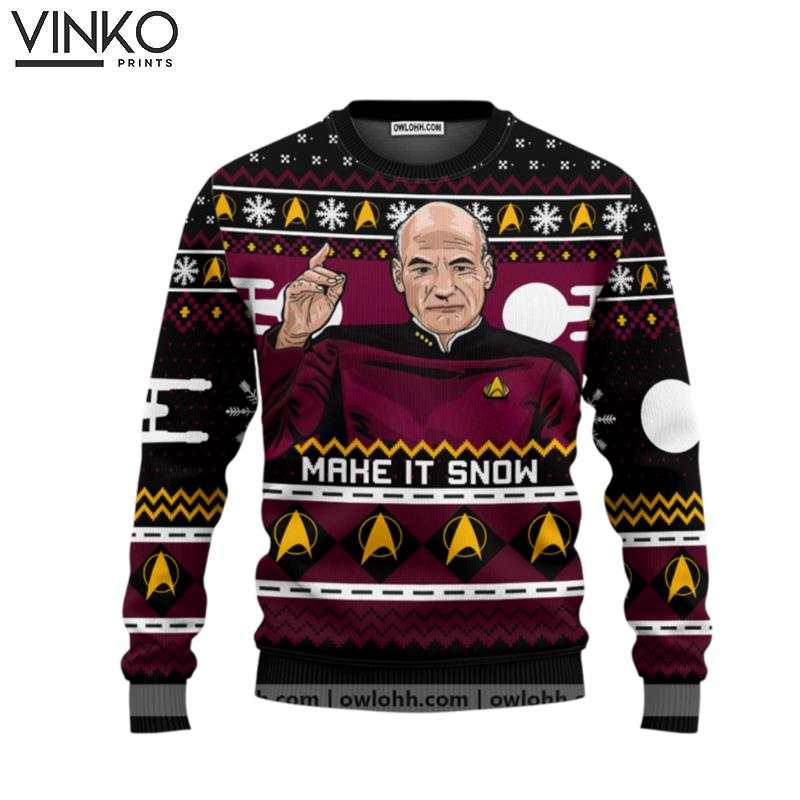 Captain Picard Star Trek Ugly Christmas Sweater