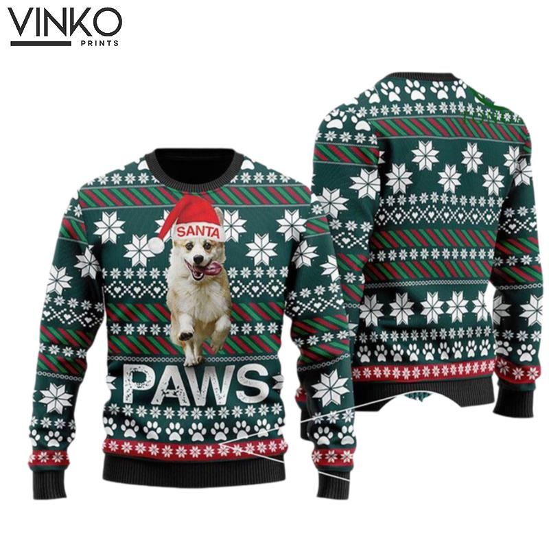 Cardigan Welsh Corgi Santa Printed Pet Lover Ugly Christmas Sweater