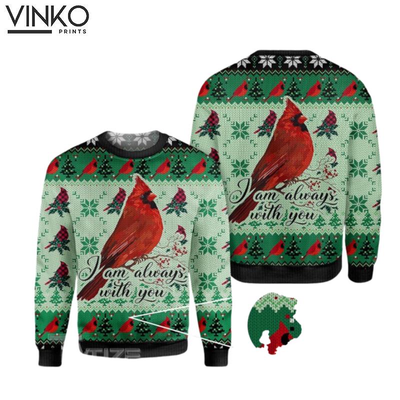 Cardinal i am always with you Ugly Christmas Sweater