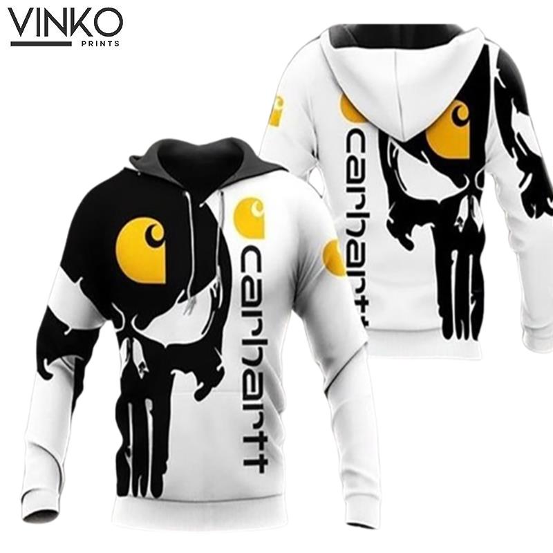 Carhartt Punisher Skull White Black Hoodie