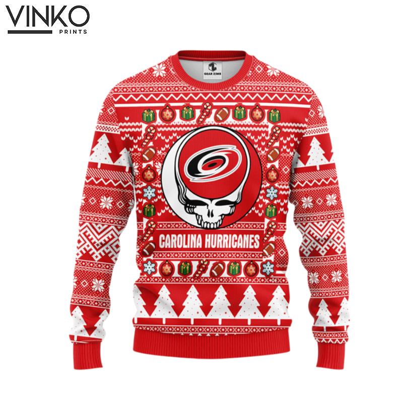 Carolina Hurricanes Grateful Dead Ugly Ugly Christmas Sweater