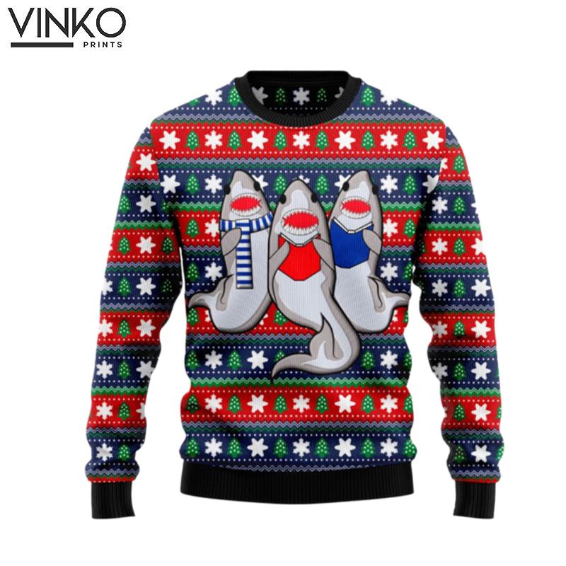 Carolling Sharks HZ92308 Ugly Christmas Sweater