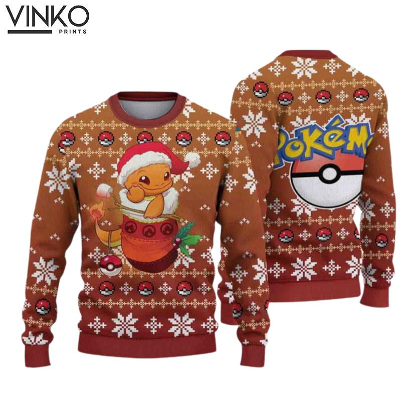 Charizard Anime Santa Charizard Ugly Christmas Sweater