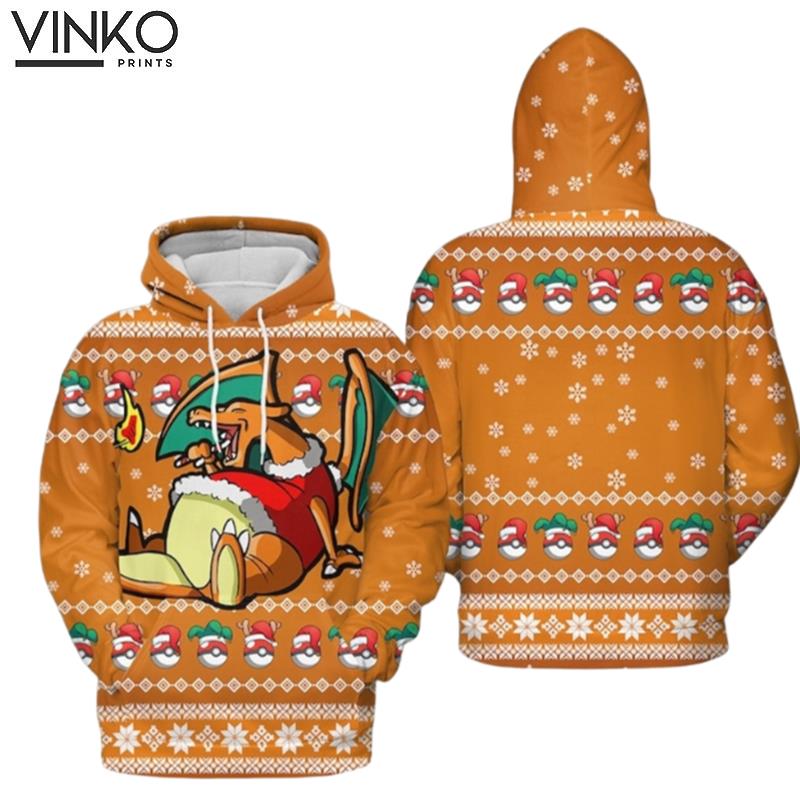 Charizard Pokemon Ugly Christmas Hoodie