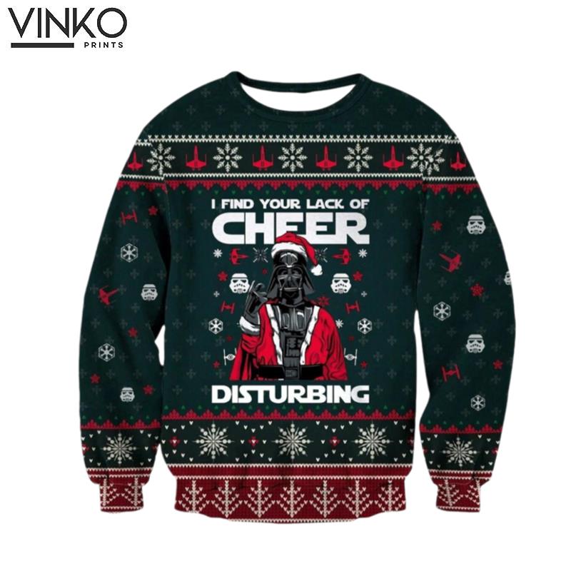 Cheer Disturbing Christmas Horror Character Movie 3D Ugly Christmas Sweater