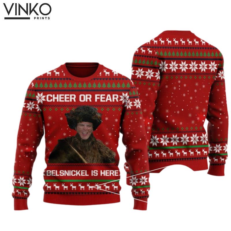 Cheer Or Fear Belsnickel Is Here Quotes 3D Shirt US Series Ugly Christmas Sweater