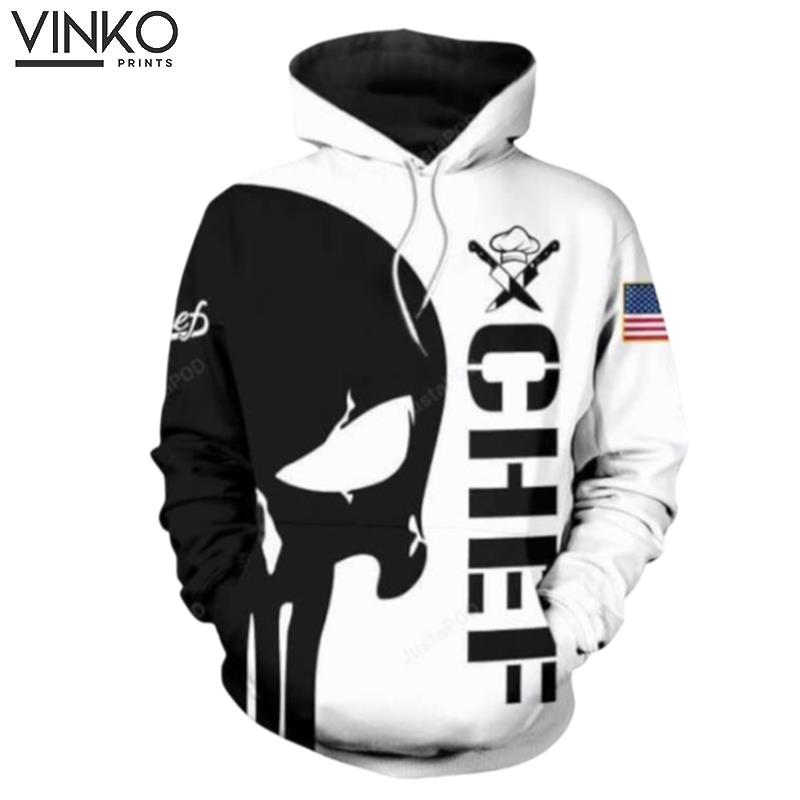 Chef Punisher Skull Men And Women Chef Punisher Skull Chef Hoodie