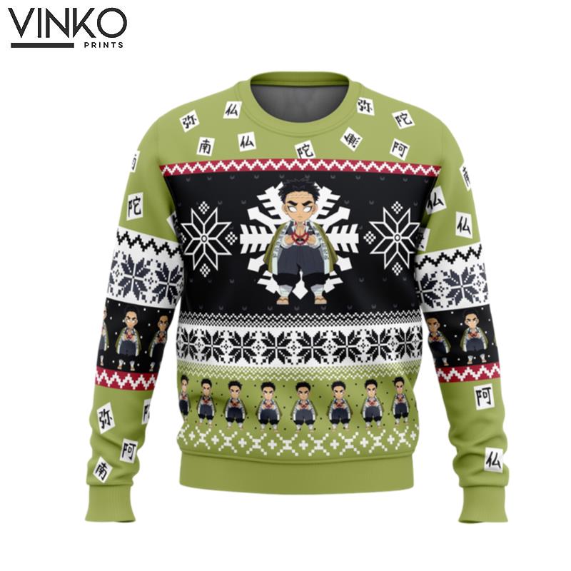 Chibi Christmas Gyomei Himejima Demon Slayer Ugly Christmas Sweater