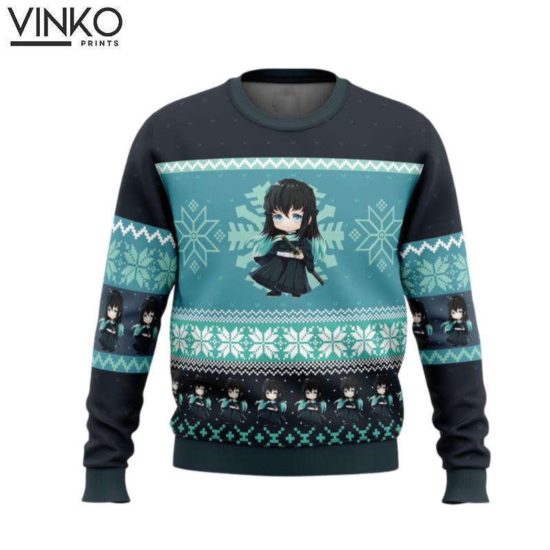 Chibi Christmas Muichiro Tokito Demon Slayer Ugly Christmas Sweater