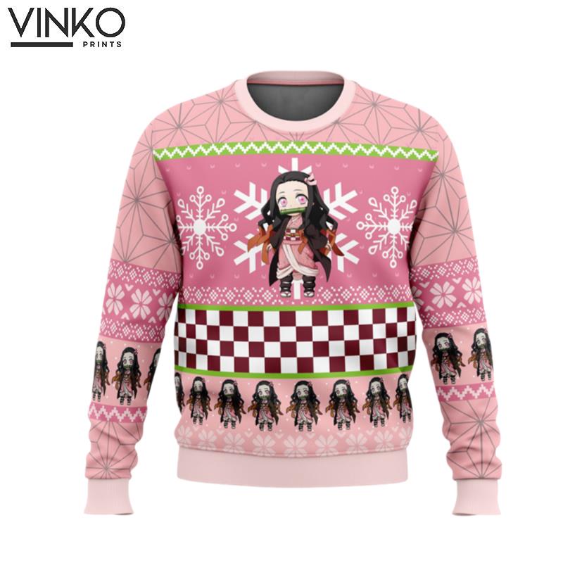 Chibi Christmas Nezuko Kamado Demon Slayer Ugly Christmas Sweater