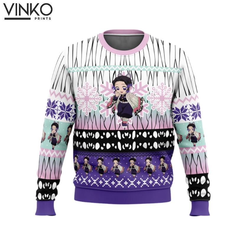 Chibi Christmas Shinobu Kocho Demon Slayer Ugly Christmas Sweater