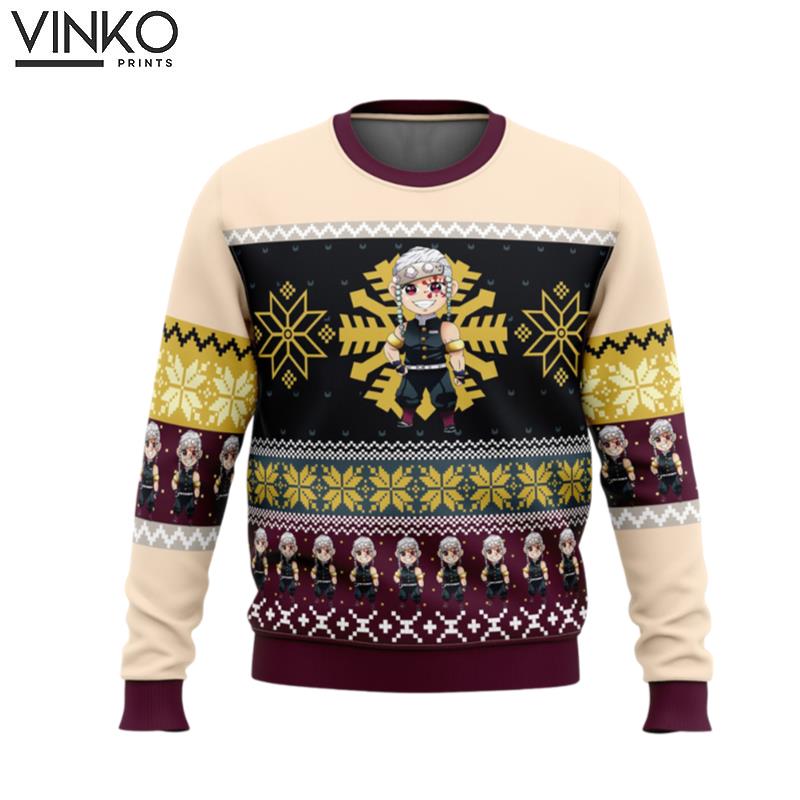 Chibi Christmas Tengen Uzui Demon Slayer Ugly Christmas Sweater