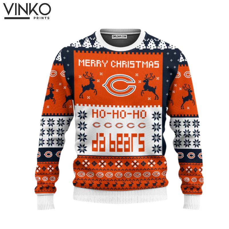 Chicago Bear Merry Christmas Ugly Christmas Sweater