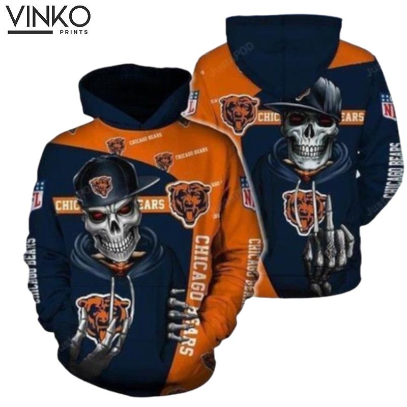 Chicago Bears Hip Hop Skull Hoodie