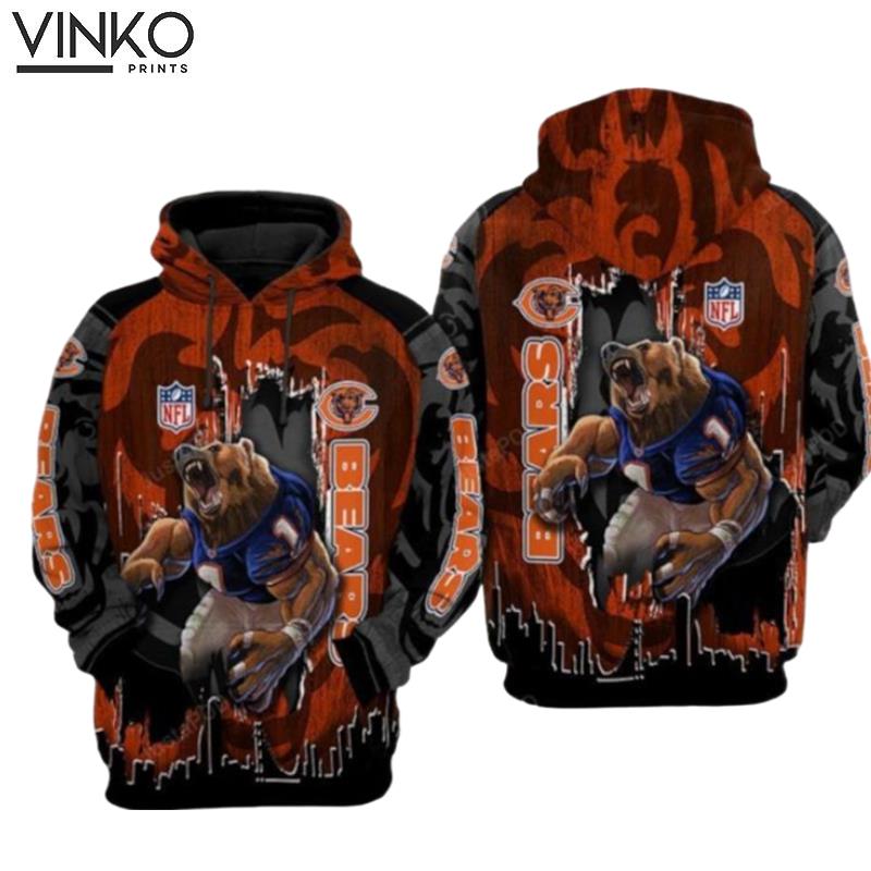 Chicago Bears Nfl Football Camouflage Tiger Chicago Bears Chicago Bears Hoodie