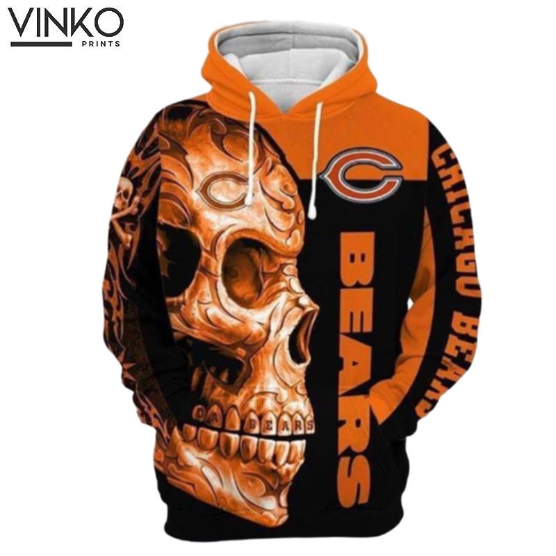 Chicago Bears Nfl Tribal Skull Men And Women Chicago Bears Chicago Bears Hoodie