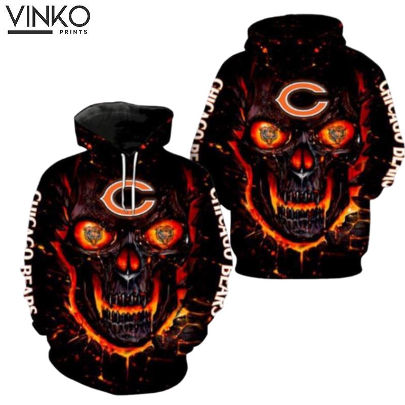 Chicago Bears Skull Full For Men And Women Hoodie