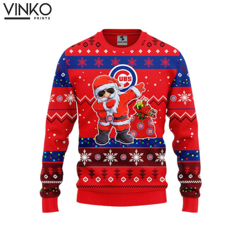 Chicago Cubs Dabbing Santa Claus Ugly Christmas Sweater