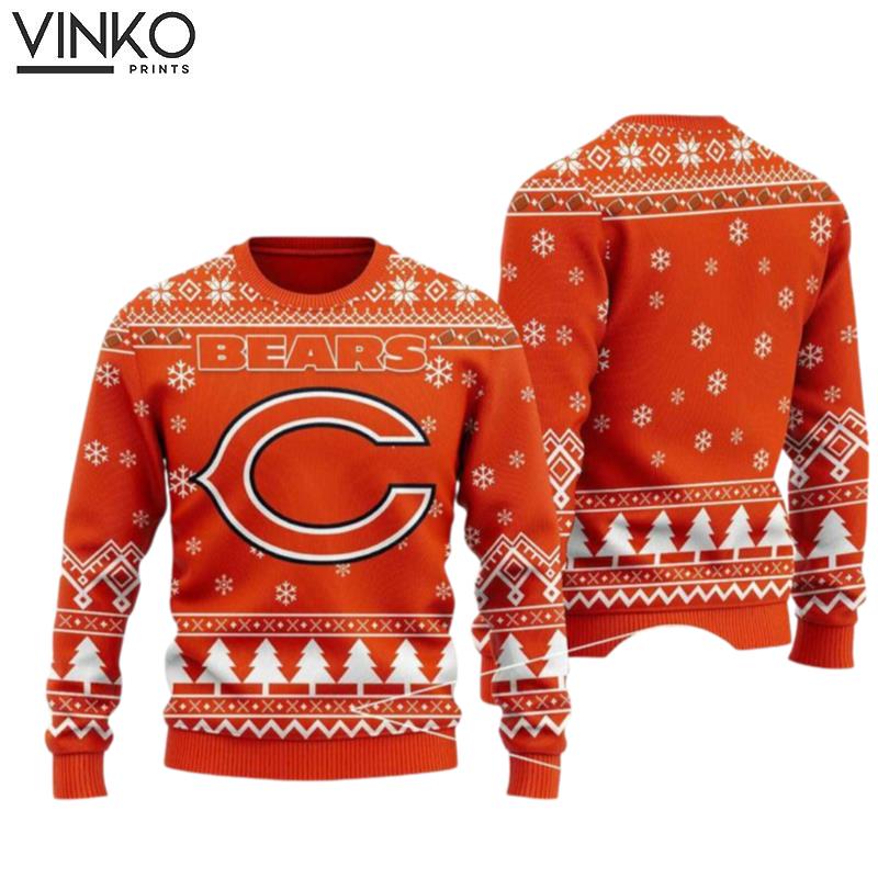 Chicago Football Chicago Bear 3D Ugly Christmas Sweater