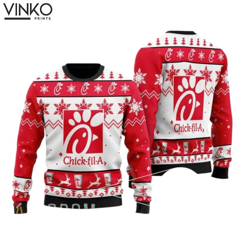 ChickFilA Xmas 3D Ugly Christmas Sweater