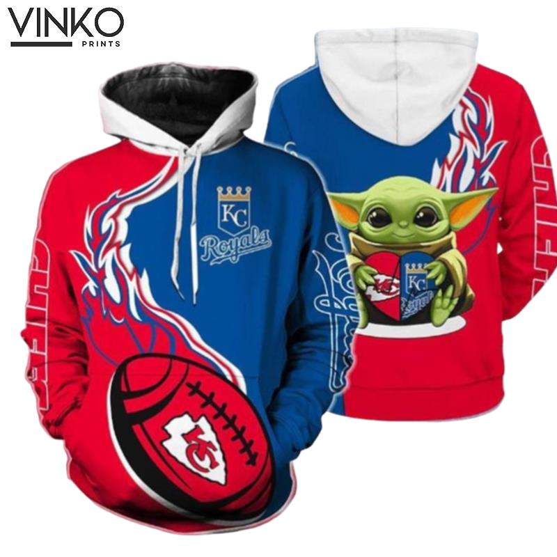 Chiefs Royals Baby Yoda Love 2 Hoodie