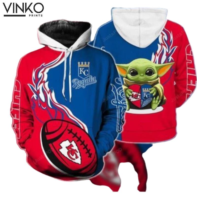 Chiefs Royals Baby Yoda Love Hoodie