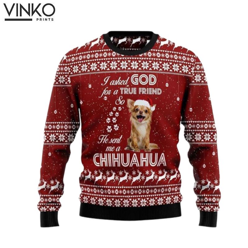 Chihuahua True Friend Pet Lover Ugly Christmas Sweater