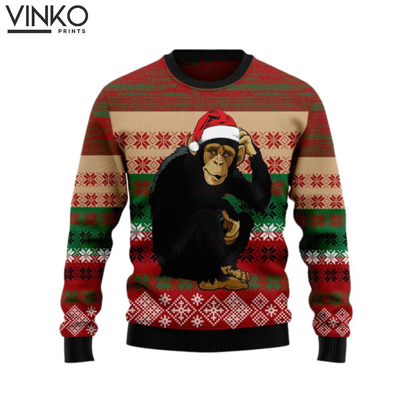 Chimpanzee Christmas T3010 Ugly Christmas Sweater