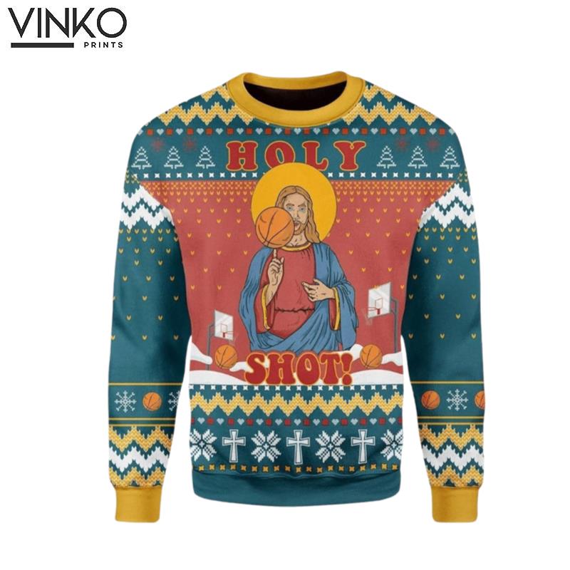 Christ Jesus Holy Shot Ugly Christmas Sweater